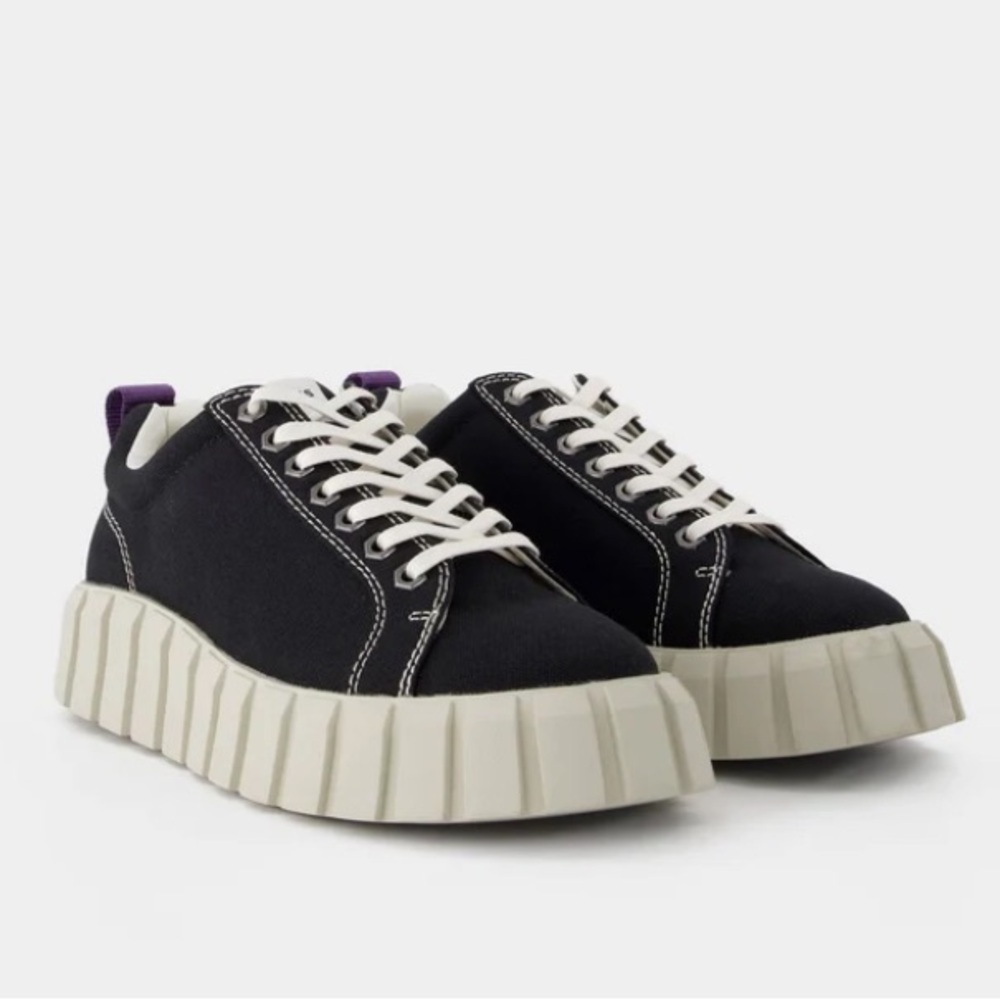 EYTYS Odessa Canvas Low cut Black Sneakers White Luge Soles sz 8.5